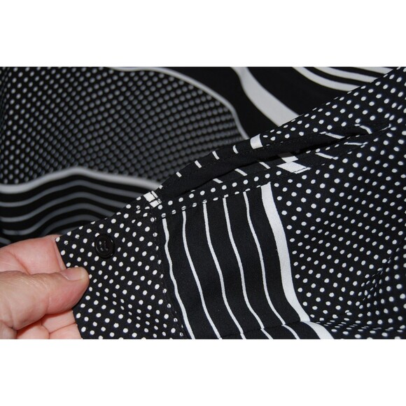 Ann Taylor Tunic Black/White Size M Crew Neck Career Business - Picture 3 of 4